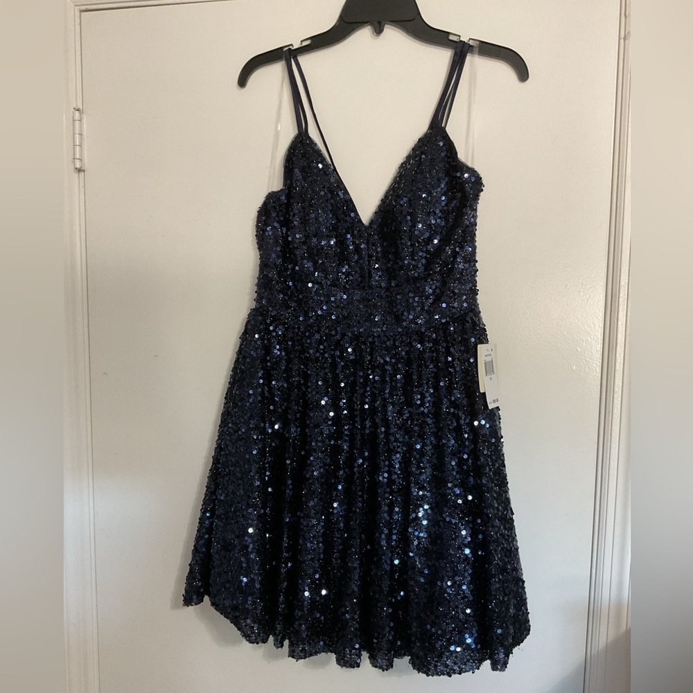 NEVER WORN sequined blue dress